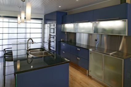 blue kitchen