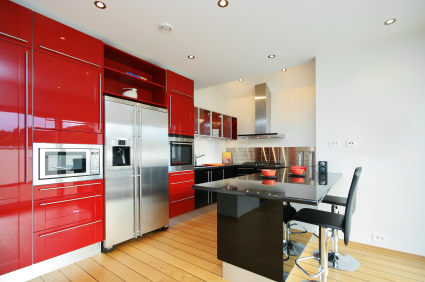 red kitchen