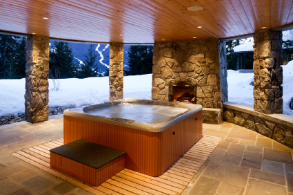 veranda with jacuzzi